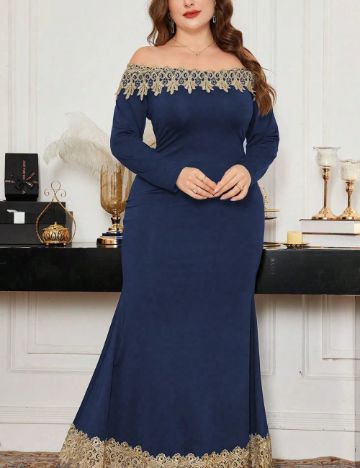 Rochie maxi Shein Curve+, albastru