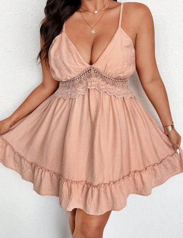 Rochie mini Shein Curve+, bej