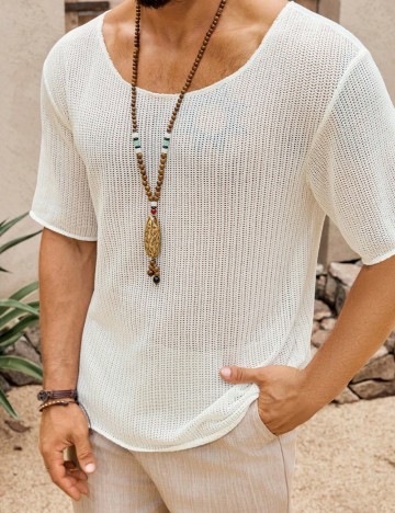 Tricou Shein MANFINITY, alb