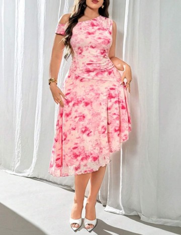 Rochie midi Shein Curve+, roz