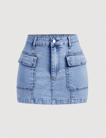 Fustă mini Shein, albastru