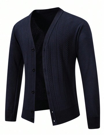 Pulover cu nasturi Shein, bleumarin