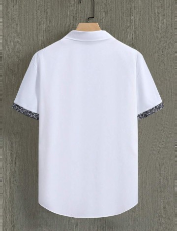 Cămașă cu mânecă scurtă Shein MANFINITY, alb