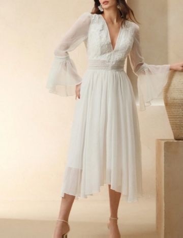 Rochie midi Shein MOTF, crem