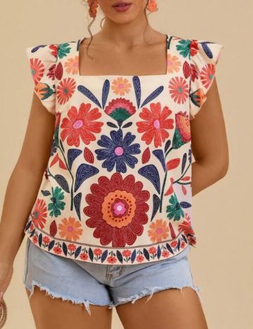 Cămașă cu mânecă scurtă Shein Curve+, mix culori