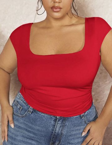 Tricou Shein Curve+, roșu