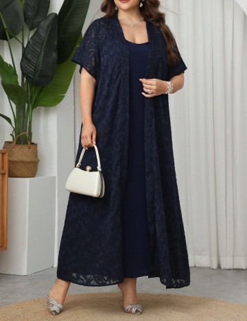 Set Rochie și Cardigan Shein Curve+, albastru