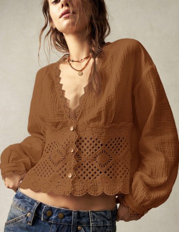 Cămașă Shein, maro