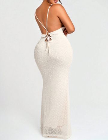 Rochie maxi Shein Curve+, crem