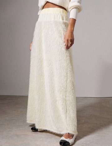 Fustă maxi Shein, crem