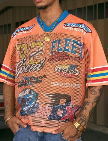 Tricou Shein MANFINITY, portocaliu