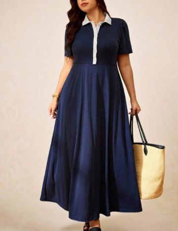 Rochie maxi Shein Curve+, albastru