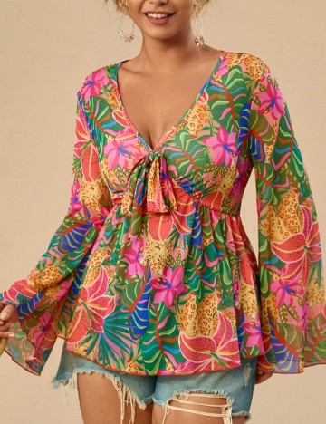 Cămașă Shein Curve+, mix culori