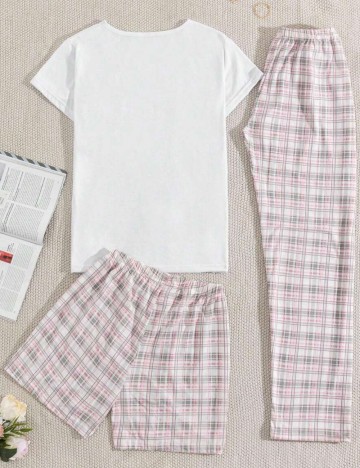 Set pijamale Shein Curve+, mix culori