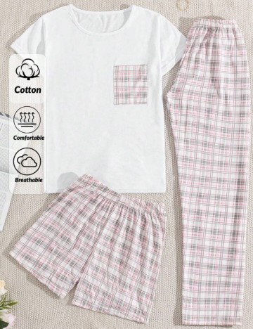 Set pijamale Shein Curve+, mix culori