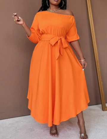 Rochie maxi Shein Curve+, portocaliu