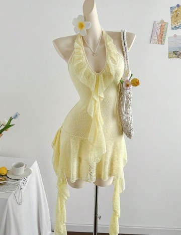 Rochie tip salopetă Shein, galben