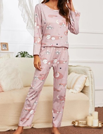 Compleu pijamale Shein, roz