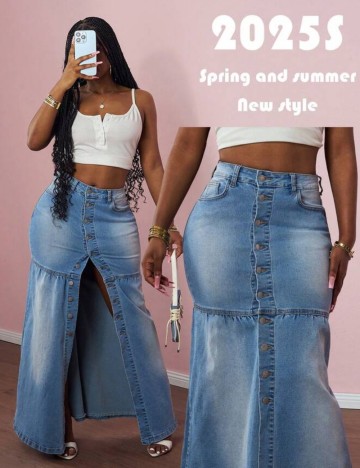 Fustă de blugi Shein, albastru