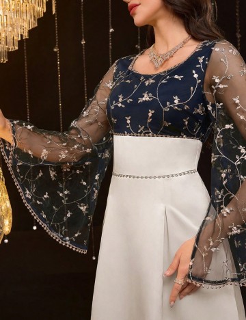 Rochie maxi Shein, crem