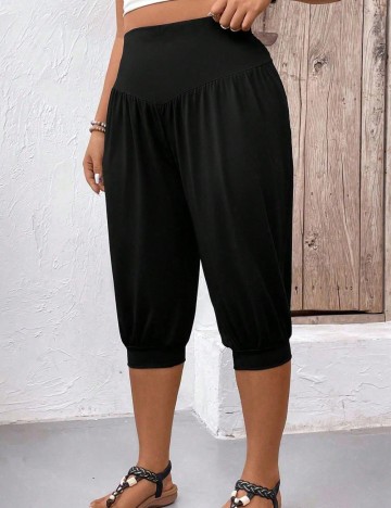 Pantaloni 3/4 Shein AEL, negru