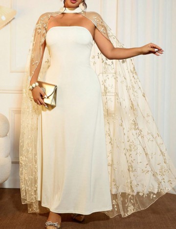 Rochie maxi Shein, crem