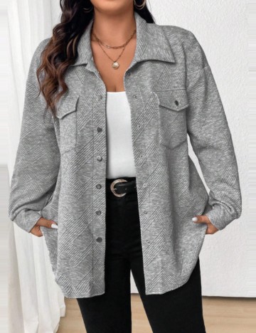 Cămașă Shein Curve+, gri