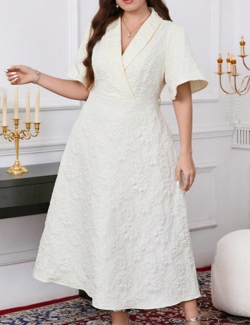 Rochie midi Shein Curve+, crem