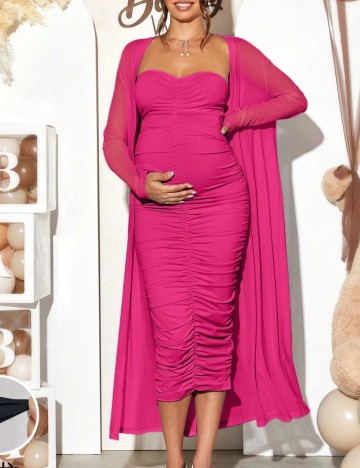 Set Rochie și Cardigan Shein, roz