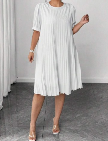 Rochie midi Shein Curve+, alb