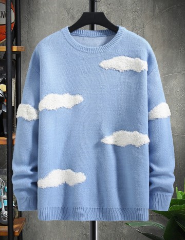 Pulover Shein MANFINITY, albastru