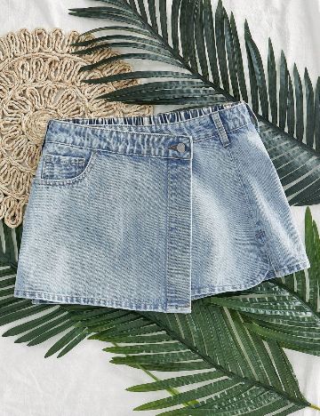 Fustă de blugi Shein Curve+, albastru