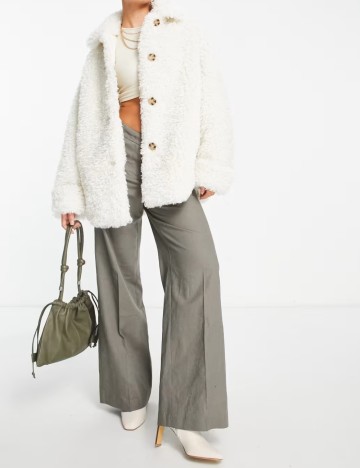 Haină De Blană ASOS, alb