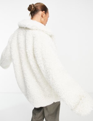 Haină De Blană ASOS, alb