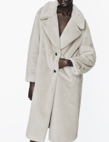 Haină De Blană Zara, gri