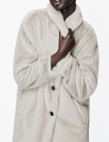 Haină De Blană Zara, gri