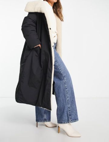 Geacă lungă ASOS, negru