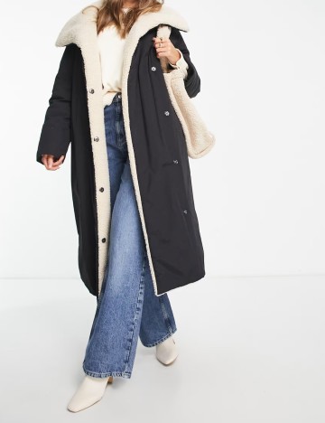 Geacă lungă ASOS, negru