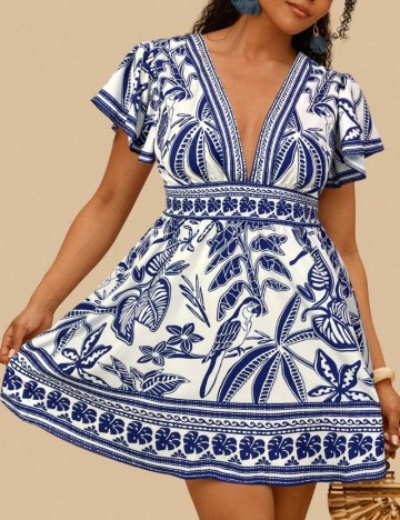 Rochie mini Shein Curve+, mix culori