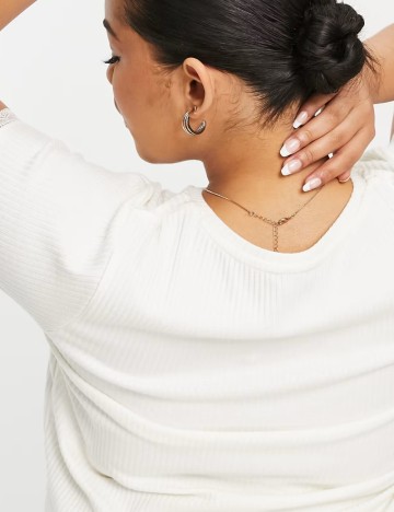 Tricou de pijama ASOS, crem