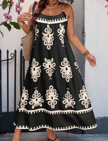 Rochie maxi Shein Curve+, negru