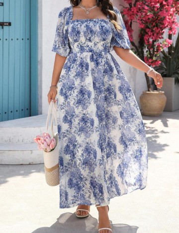 Rochie maxi Shein Curve+, mix culori