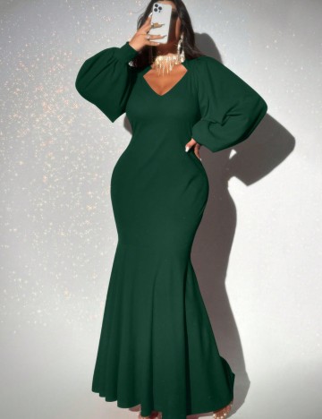Rochie maxi Shein Curve+, verde
