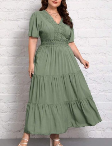Rochie maxi Shein Curve+, verde