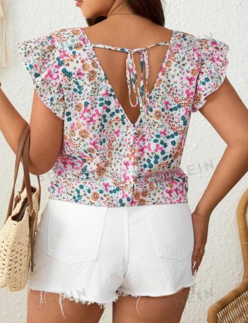 Cămașă cu mânecă scurtă Shein Curve+, mix culori