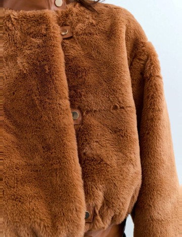 Jachetă de blană Shein, maro