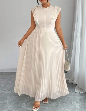 Rochie maxi Shein Curve+, crem