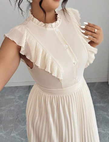 Rochie maxi Shein Curve+, crem