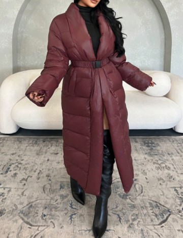 Geacă lungă Shein, vișiniu