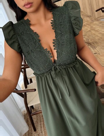 Rochie maxi Shein Curve+, verde